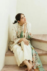 Zara Shah Jahan - 3PC Unstitched Lawn Embroidered Shirt with Digital Printed Silk Dupatta and Embroidery Trousers - RF1079 royalpret